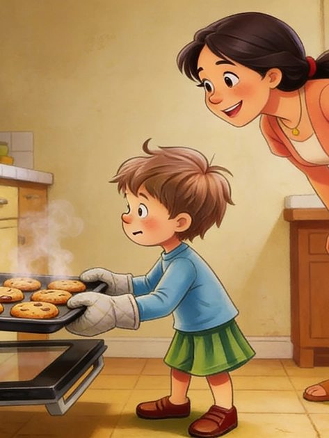 The Cookie Dragon baking cookies
