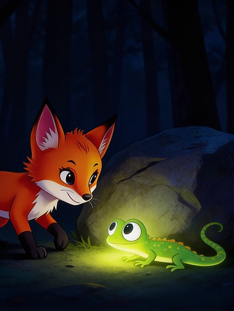 The Curious Fox and lizard